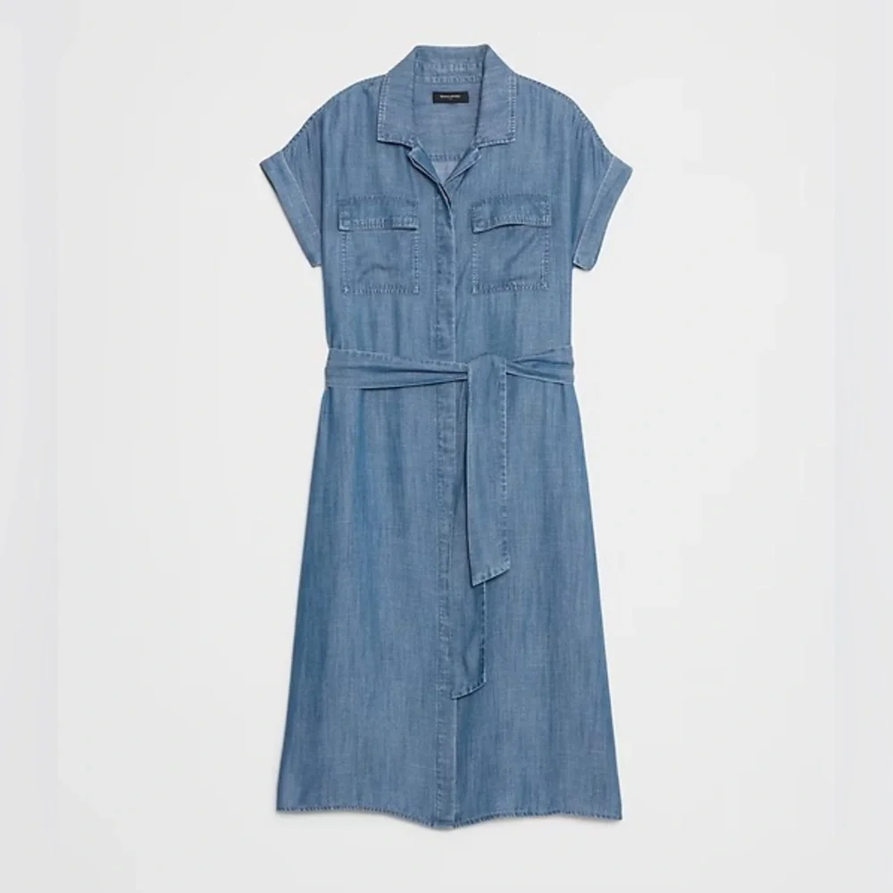 NWT! Banana Republic Chambray Utility Midi Shirtdress - Multiple🍉 - Picture 3 of 7